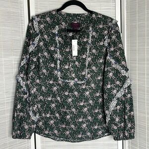 NWT J Crew Liberty Fabric floral cotton blouse S